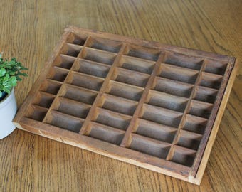 Small Vintage Printers Tray / Antique Printers Drawer / 11'' Wide Printers Drawer / Primative Home Decor / Bank Tellers Drawer