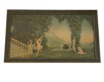 Spirit of Youth Lithograph by R. Atkinson Fox Under Glass in Period Frame c. 1926