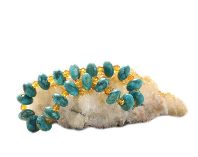 Blue Agate bracelet, Handmade Stone Bracelet