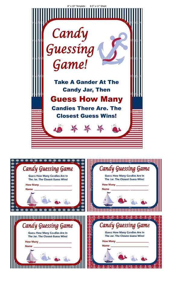 Nautical Candy Guessing Game Printable Baby Shower Candy