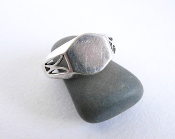 Mens Signet Ring - Silver Ring - Vintage Mens Ring - Silver Mens Ring