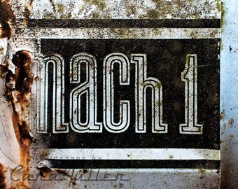 Mustang Mach 1 Emblem on Blue Ford Photograph