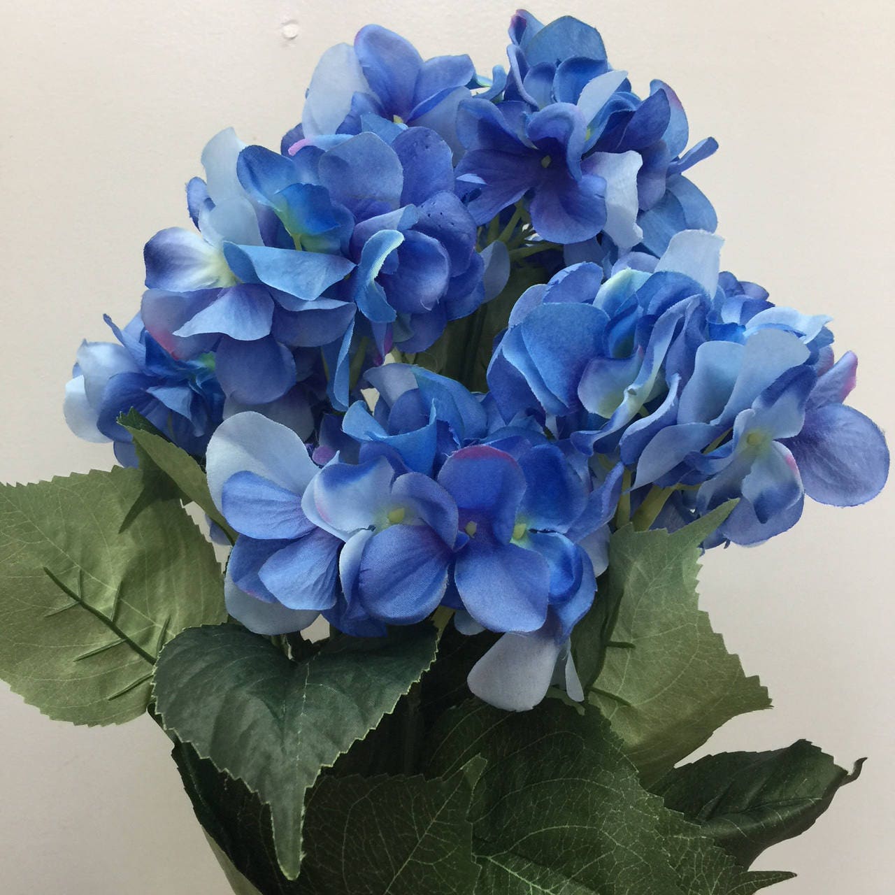 Wholesale Silk Hydrangea Bushes 3 heliotrope blue