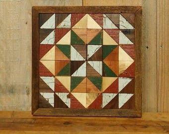 wooden barn quilt, rustic quilt decor, wood wall art