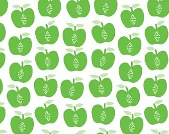 Hand Picked - Apples Green - Carolyn Gavin of Ecojot - Windham (43113-3) - Organic Cotton