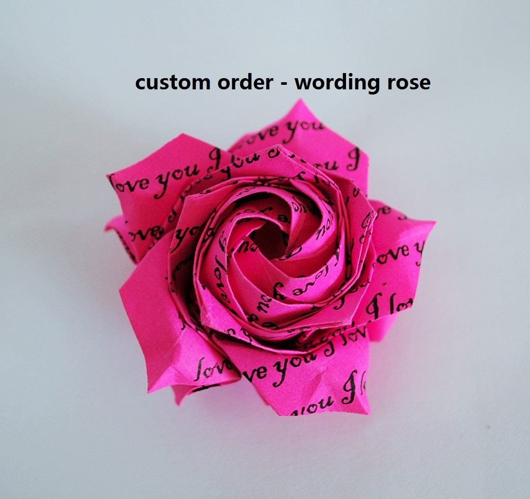 Red rose ANNIVERSARY ROSE Origami rose paper flower