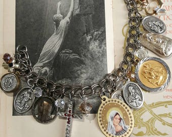 Épingle Pardon Métal Coeur Marie Amour - Bijou Normand Régional 19ème Siècle, Sacred Heart, Occasion