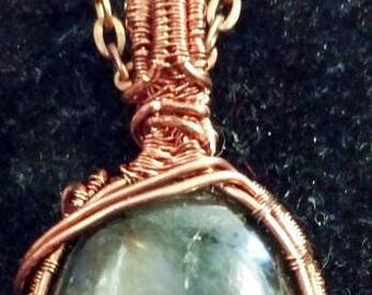 Labradorite and copper pendant
