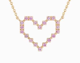 Super Pixel Heart Necklace of Wisdom