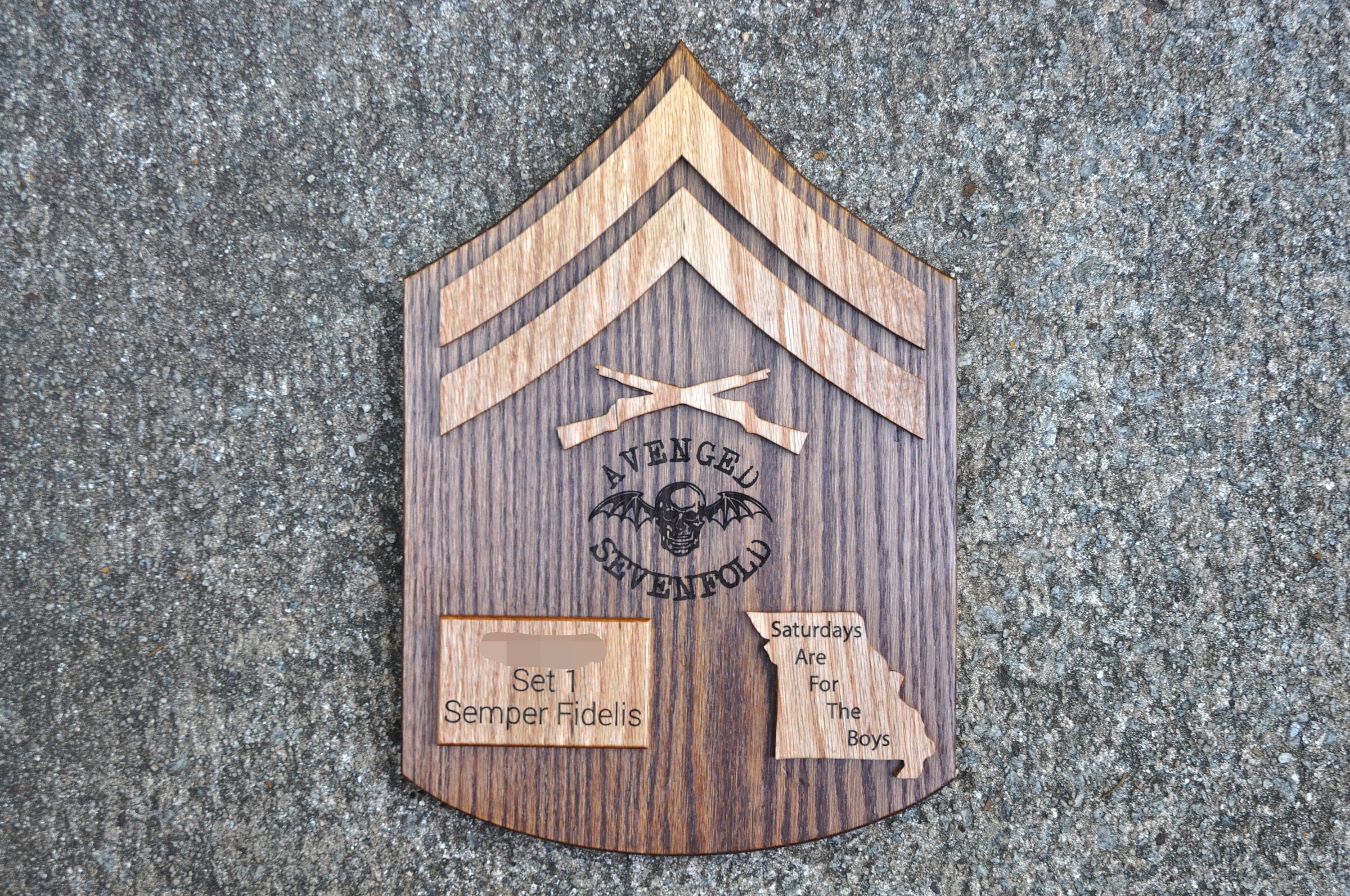 Handmade Military Going Away Plaque Rank Insignia