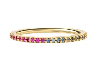 Rainbow eternity band birthstones eternity ring