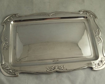 Art Nouveau Sterling Silver Tray - 378g - Walker & Hall Sheff. 1899.