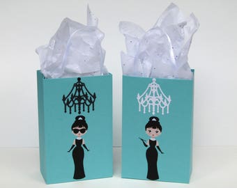 10 Breakfast At Tiffany Party Favor Bag - Tiffany Candy/Treat Bag - Breakfast At Tiffany Gift Bag -Breakfast At Tiffany Girls Birthday Party