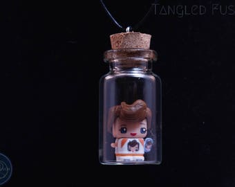 Quirky Glass Vial Necklace with MixieQ Figurine on Leather