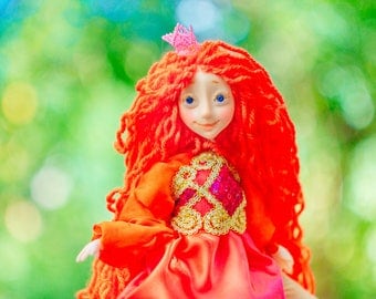 Christmas fairy Christmas ornament Ooak christmas fairy plush doll soft doll fantasy cute pregnancy reveal brave doll pixi window decor