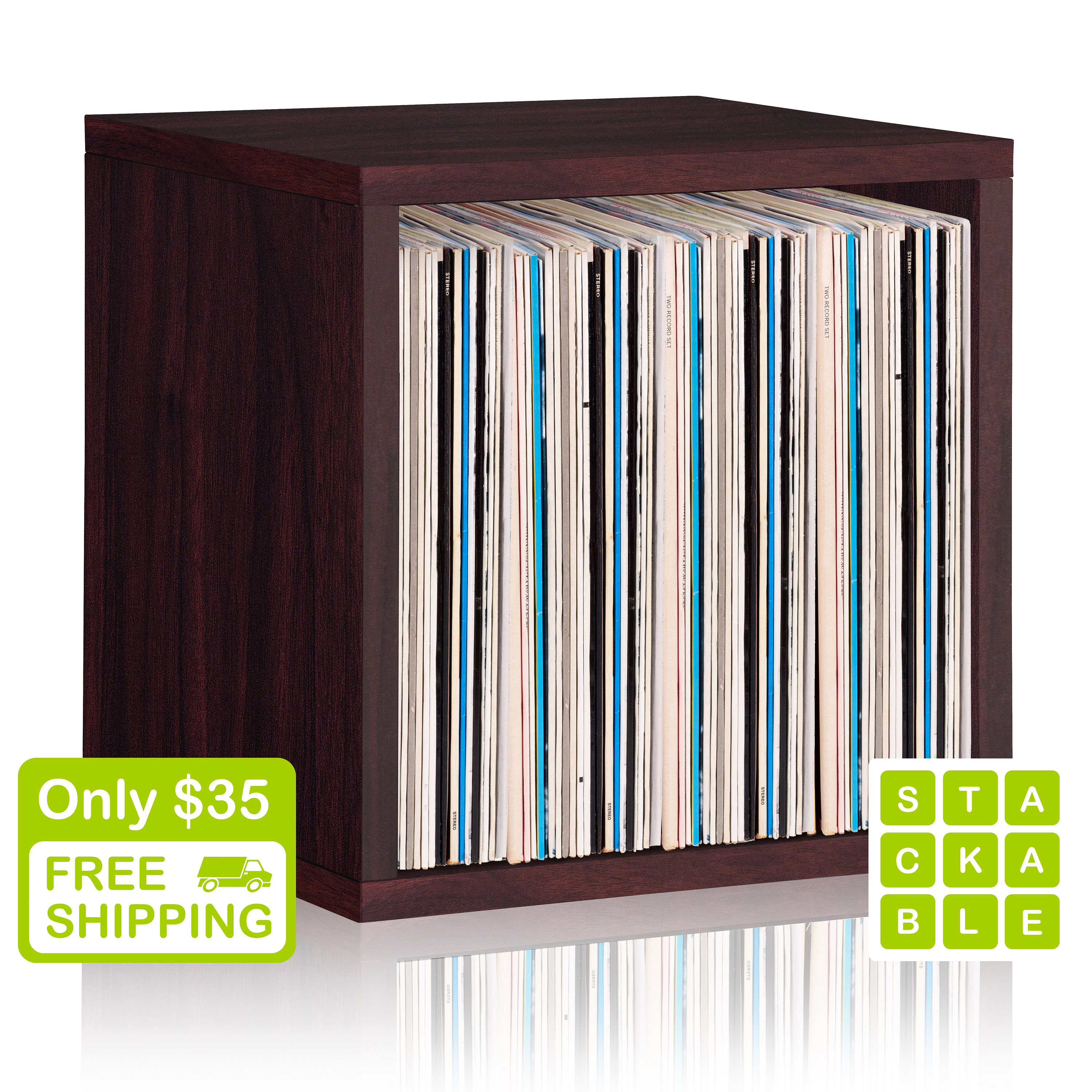 Vinyl Record Storage Cube Stackable LP Record Album Storage