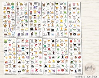 Wacky Holiday Sticker Sets - Planner Stickers - FS63-FS74