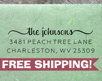 Custom Return Address Stamp, Johnsons Stamp, ECO-FRIENDLY Self-Inking Address Stamps, Housewarming Gift
