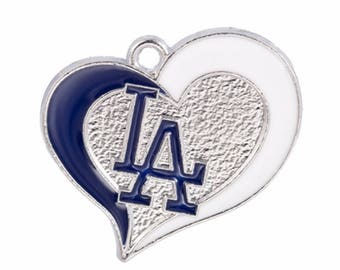 His & Hers LA Dodgers Baseball and Baseball Heart vinyl decal