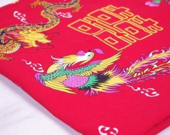 Chinese dragon Phoenix happiness 3 m cotton fabric