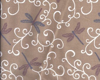 Tan Dragonfly Curtain Valance