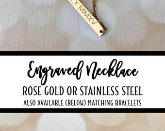 Monogram Necklace Personalized Jewelry Bridesmaid Gift Wedding Gift Rose gold Necklace Personalized Necklace Rose Gold Custom Name Necklace