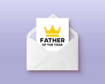 Father of the year card, printable dad card, funny card for dad, fathers day card, happy fathers day greeting card