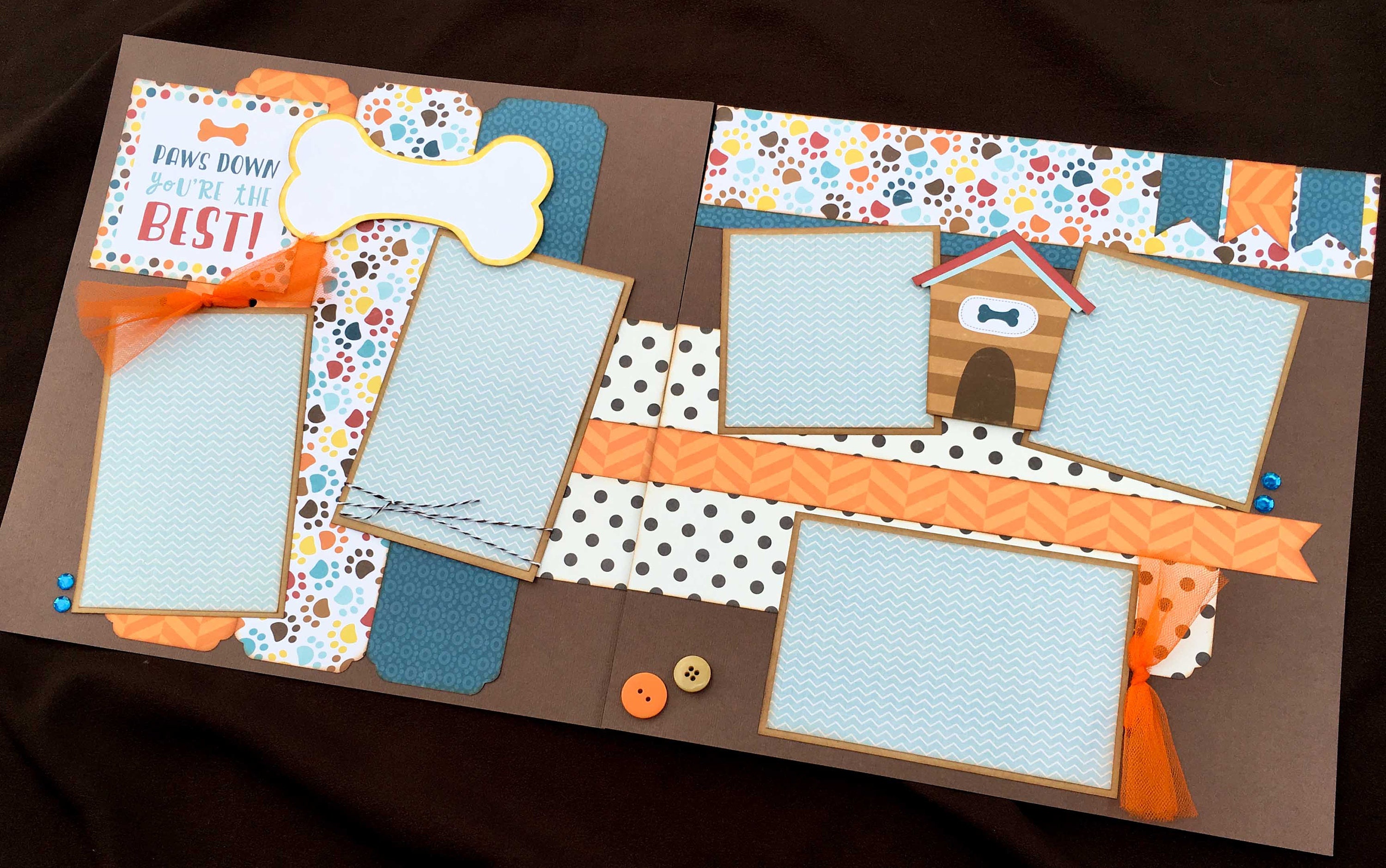 12x12 Premade Scrapbook Page Dog Scrapbook Page Scrapbook