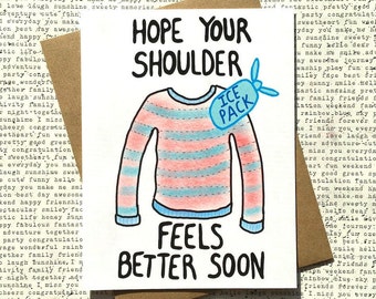 Shoulder Surgery Card, Shoulder Get Well Card, Shoulder Surgery, Funny Get Well Card, Physical Therapy Card, Cute Get Well Card