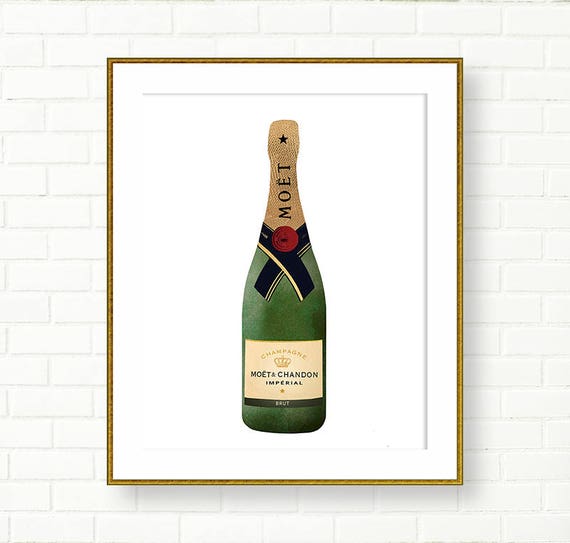 Champagne Bottle Print Moet Chandon Brut INSTANT DOWNLOAD