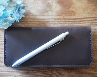 personalized mens leather checkbook wallet