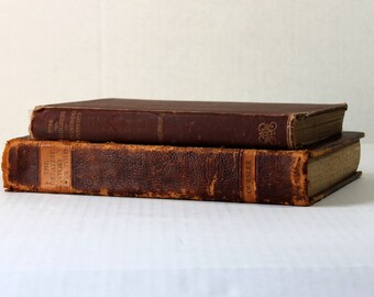 Antique Book Sets for Decoration, Old Decorative Books, Home Decor Books, Farmhouse Shelf Decor, Book Lover Gift, Accent Books, Red Brown