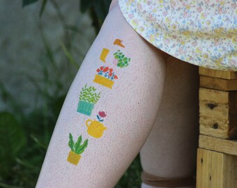 "Plants" collection - temporary tattoos x 6