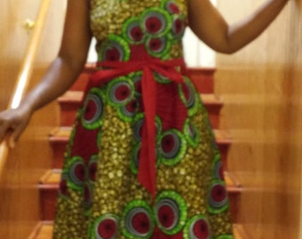 FREE SHIPPING Africa Print Dress, Africa Party Dress, Ankara Dress,Wax Print Dress,Summer Dress,ankara dress,Print summer Dress