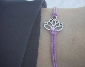 Lotus Bracelet, Floral Jewelry, Lotus Party Favor, Lotus Jewelry, Yoga Jewelry, Lotus Friendship Bracelet, Lotus Wish Bracelet, Lotus Flower
