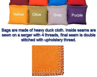 CornGames - Cornhole Bags - Set of 8 - 6" x 6" Regulation Duck Cloth Corn Bags