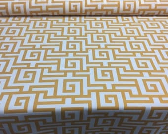Terrasol Indoor/Outdoor Athens Greek Key Yellow Fabric by the yard