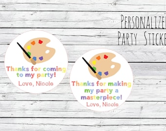 Personalized Art Painting Party Favor Tags Masterpiece Artist Art Party Favor Birthday Party Favors Goodie Bag Thank You Tags Stickers Label