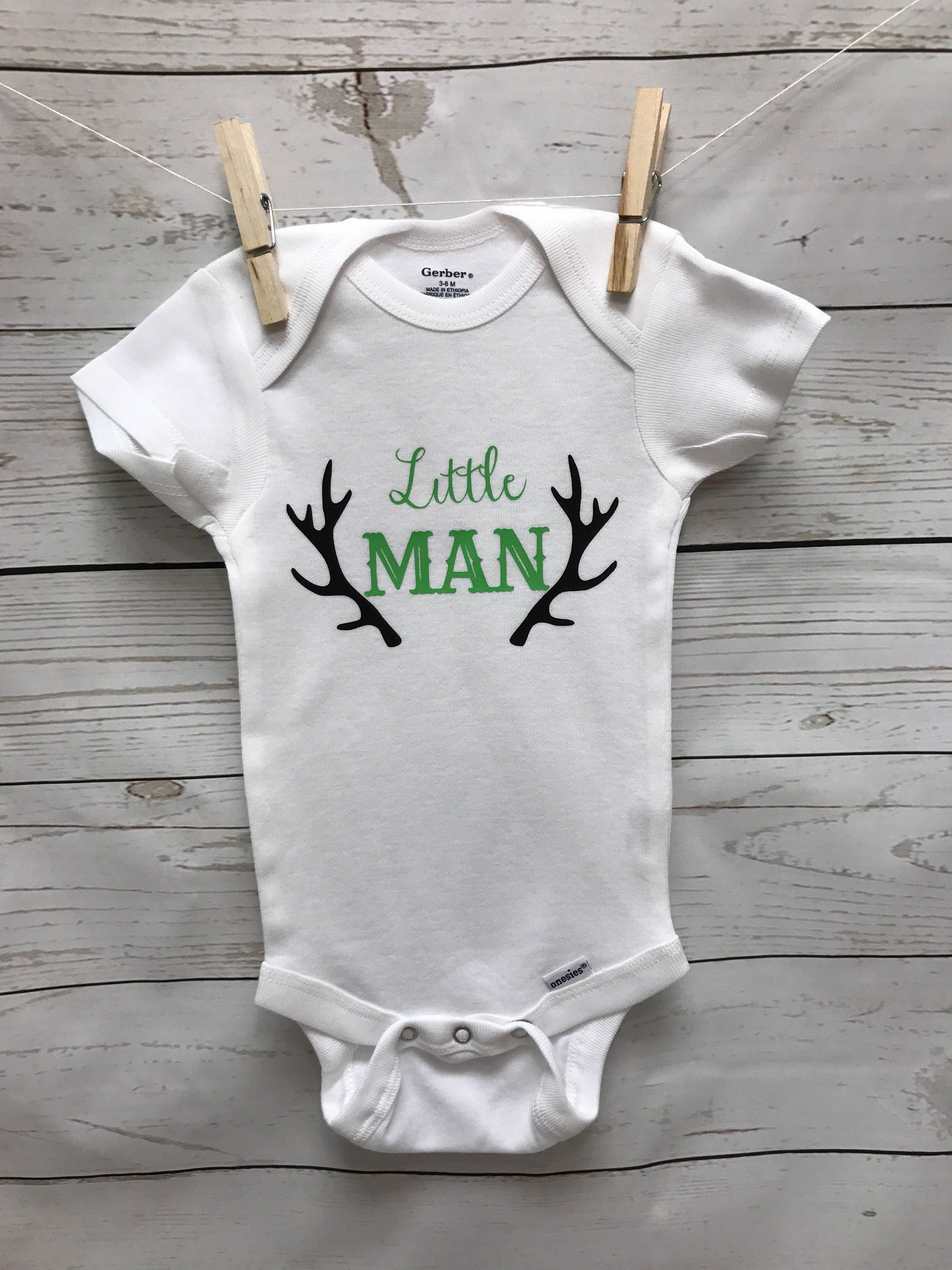 Baby Onesie Boy onesie Little Man Onesie Deer Onesie
