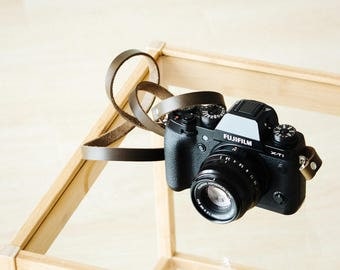 Minimalist Leather Camera Strap - Chromexcel x Rivet Espresso