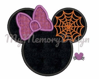 Halloween Embroidery Design - Girl Applique design - Mouse head embroidery design - Machine embroidery - INSTANT DOWNLOAD - 3 SIZE