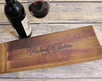 Personalized Cheese Board - Charcuterie Board - Personalized Gifts for Wedding - Rustic Wood Tray - Wine Barrel Tray - Second Marriage