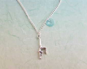 Gymnast Necklace, Kids Necklace, Childrens Jewellery, Gymnastics Jewelry, Kid's Fashion, Hobby Necklace, Acrobat Charm, Gym Necklace, Girly