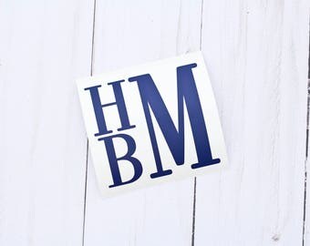 Stacked Monogram, Vinyl Monogram Decal, Vinyl Monogram Stickers, Monogram Car Decal, Yeti Decal, Car Decal, Monogram Decal, Monogram Sticker