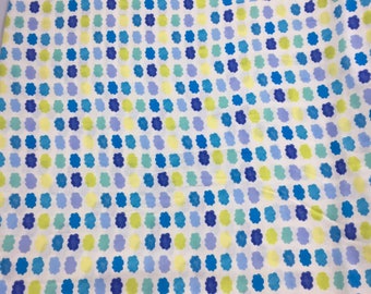 Blue & Yellow Watercolour Clouds Fabric ~ Japanese Fabric ~ Double Gauze Fabric ~ Weave and Woven