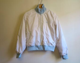 Ralph Lauren Sport Jacket White Light Blue Jacket Womens Sport Jacket Womens Vintage Windbreaker Ladies Jacket Medium Size