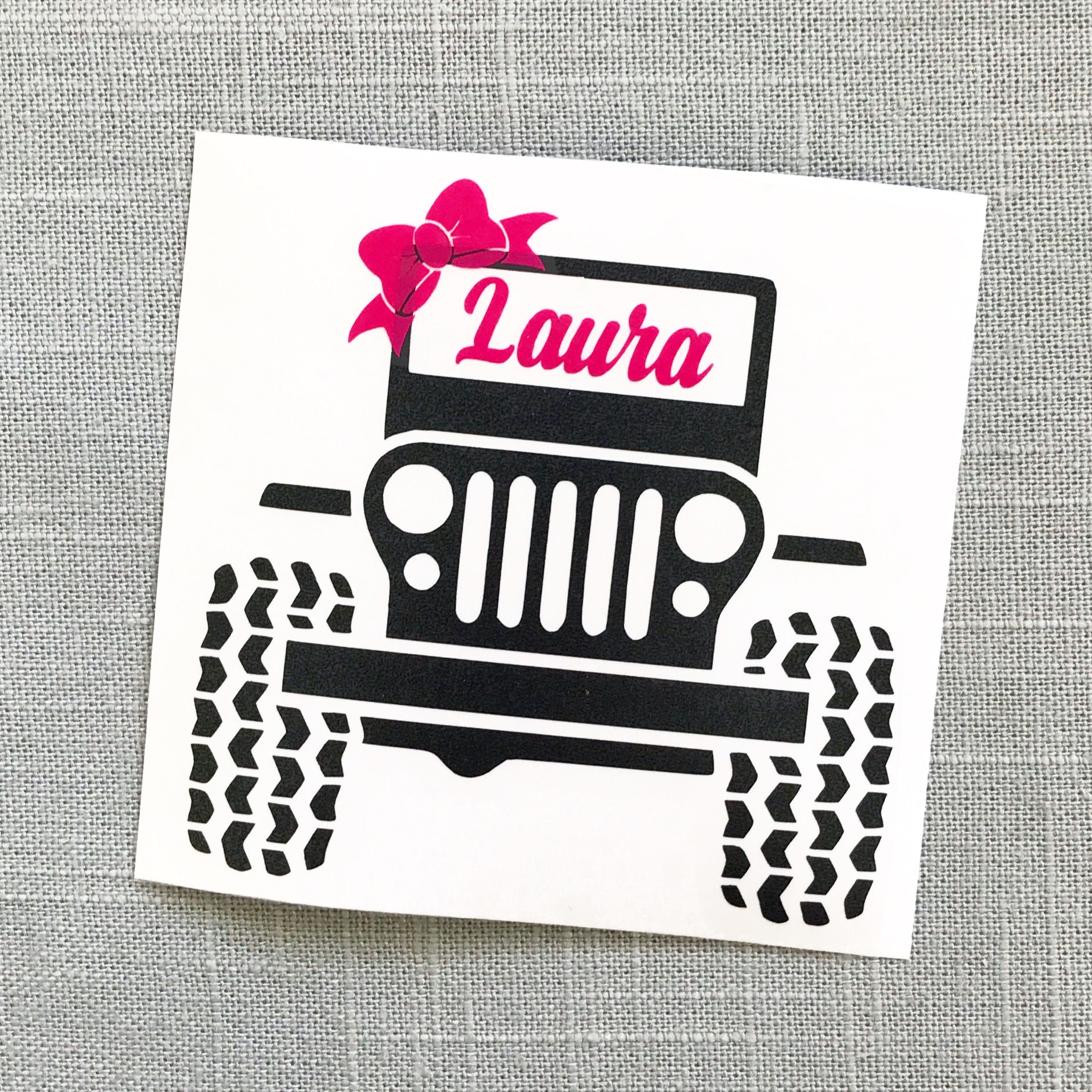 Jeep Decal YETI Decal Jeep Bow Name Decal Monogram Decal