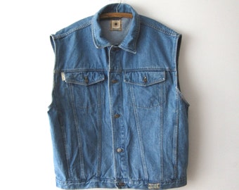 Vintage 1970'S PETERS two-tone down vest, size S, men's Nylon beige type brown Vintage Second Hand