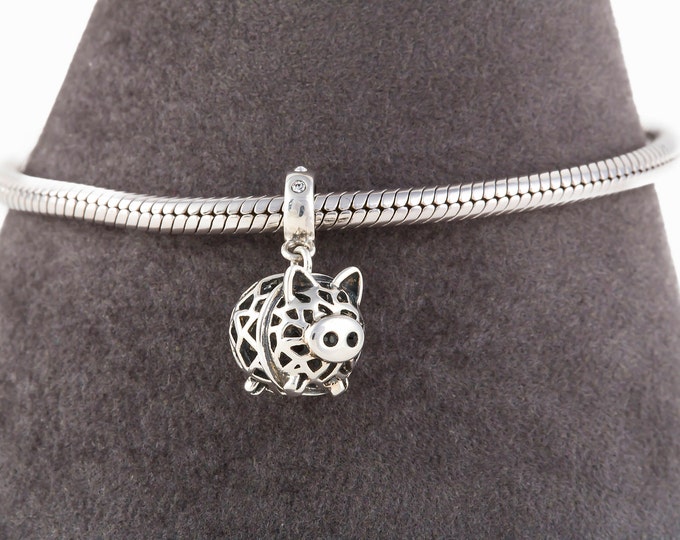 Piggy Bank Pendant Charm | Silver Jewellery, Personalized Gift for Her, Animal Charms, Silver Bracelets for Women, Charms for Bracelet