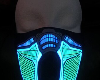 Pink LED Vendetta Anonymous Light Up Rave Mask for DJ Edc